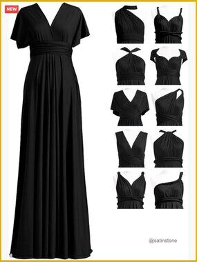 Infinity Convertible Bridesmaid Dress, Long Multi-Way Twist Wrap Dress, Plus